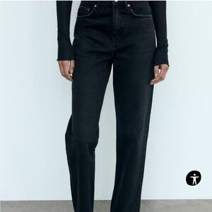 High-Waisted Black Mom Fit Jeans